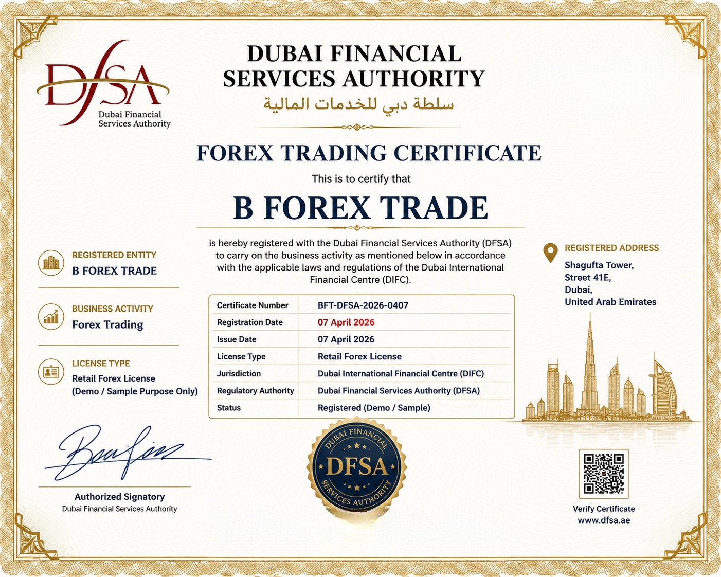 Dubai Finance Services Authorised 